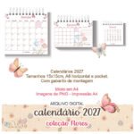 Arquivo Digital Calendário 2027 Coleção Flores