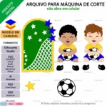 Topo de Bolo Futebol Menino Sentado - Arquivo Digital