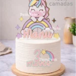 Topo de Bolo Unicórnio - Arquivo Digital