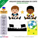 Topo de Bolo Futebol Menino com Bola - Arquivo Digital