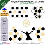 Topo de Bolo Futebol Hexágonos Futebol - Arquivo Digital