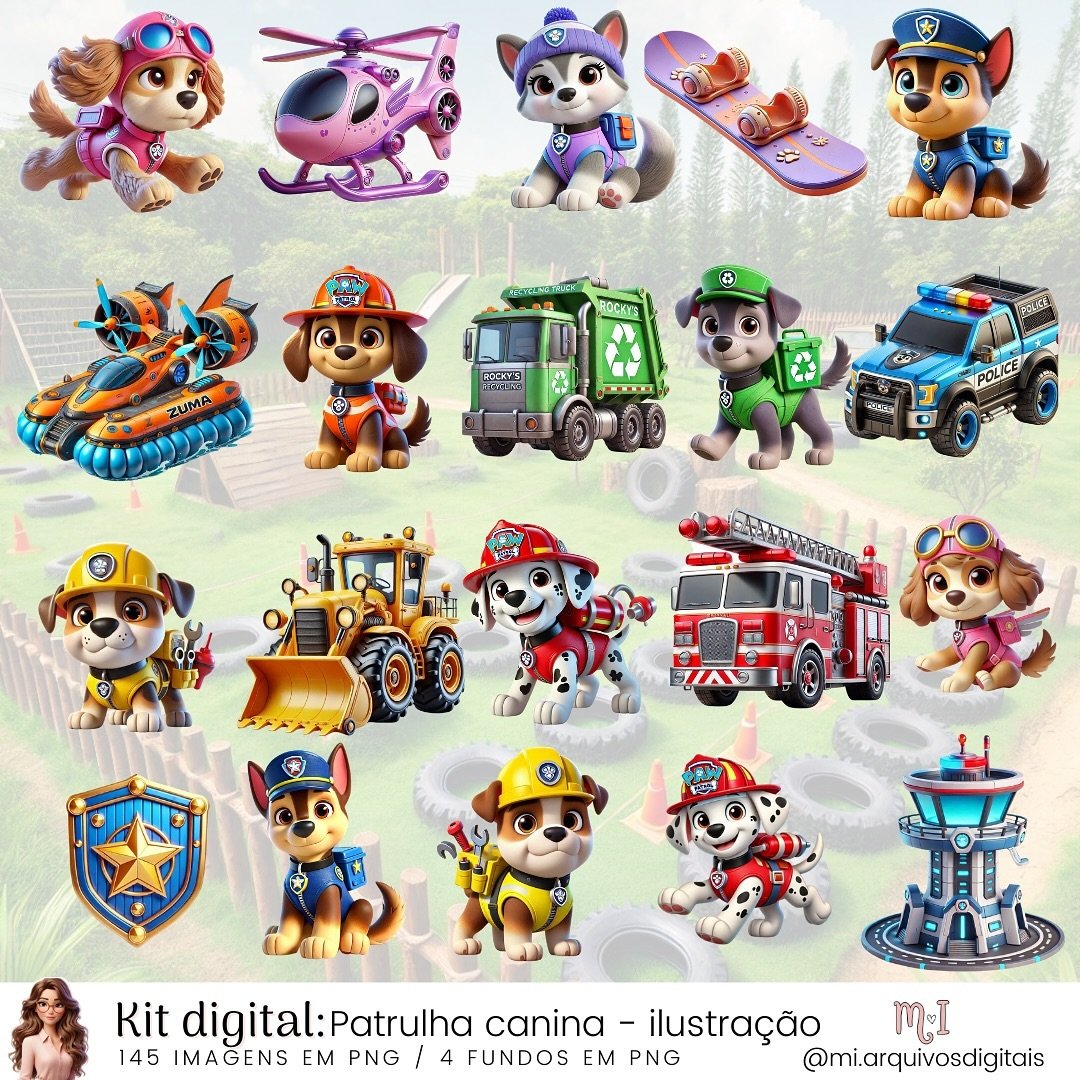 260 - Patrulha Canina Ilustração Kit Digital Patrulha Canina Ilustração - Imagem 1