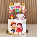 Topo de Bolo Arraia em Família - Arquivo Digital