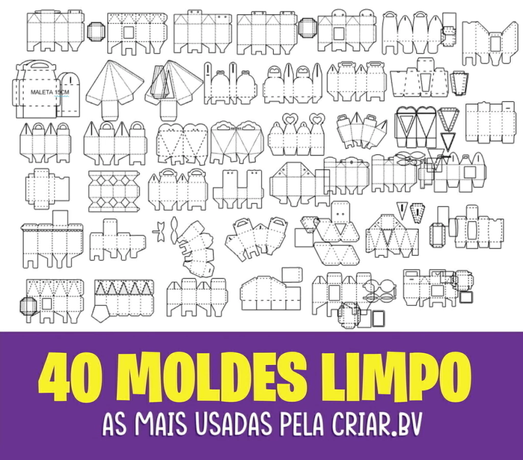 - 40 MOLDES DE CAIXAS Arquivo de Corte 40 Moldes de Caixas - Imagem 1