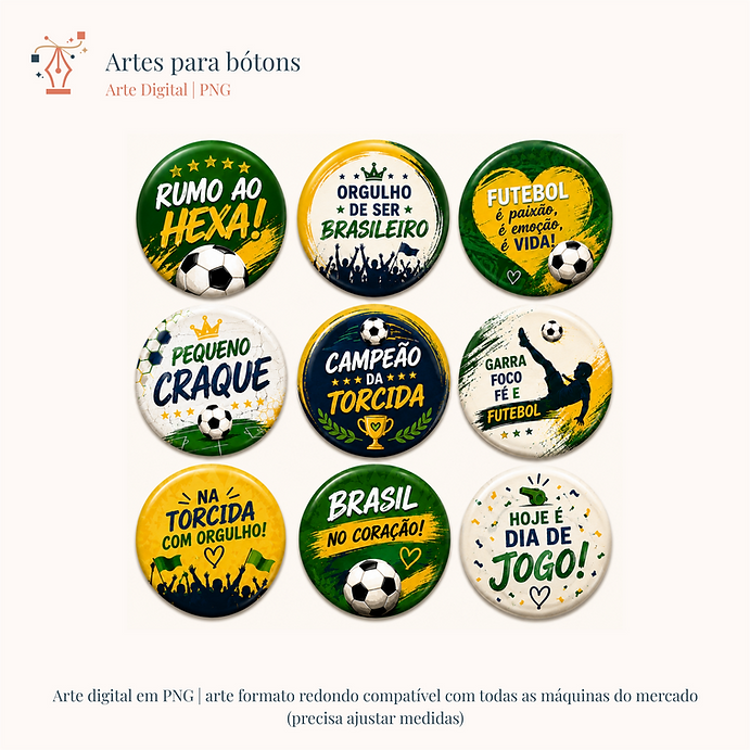 1 - ARTES PARA BÓTONS - TORCER JUNTOS Bottons Torcer Juntos - Arquivo Digital - Imagem 1