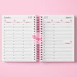 Miolo Agenda Rosa Visão Semanal Vertical 2027 - Arquivo Digital