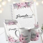 Agenda Floral Lilás A4 - Arquivo Digital