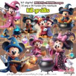 Kit Digital Mickey e Minnie Magos