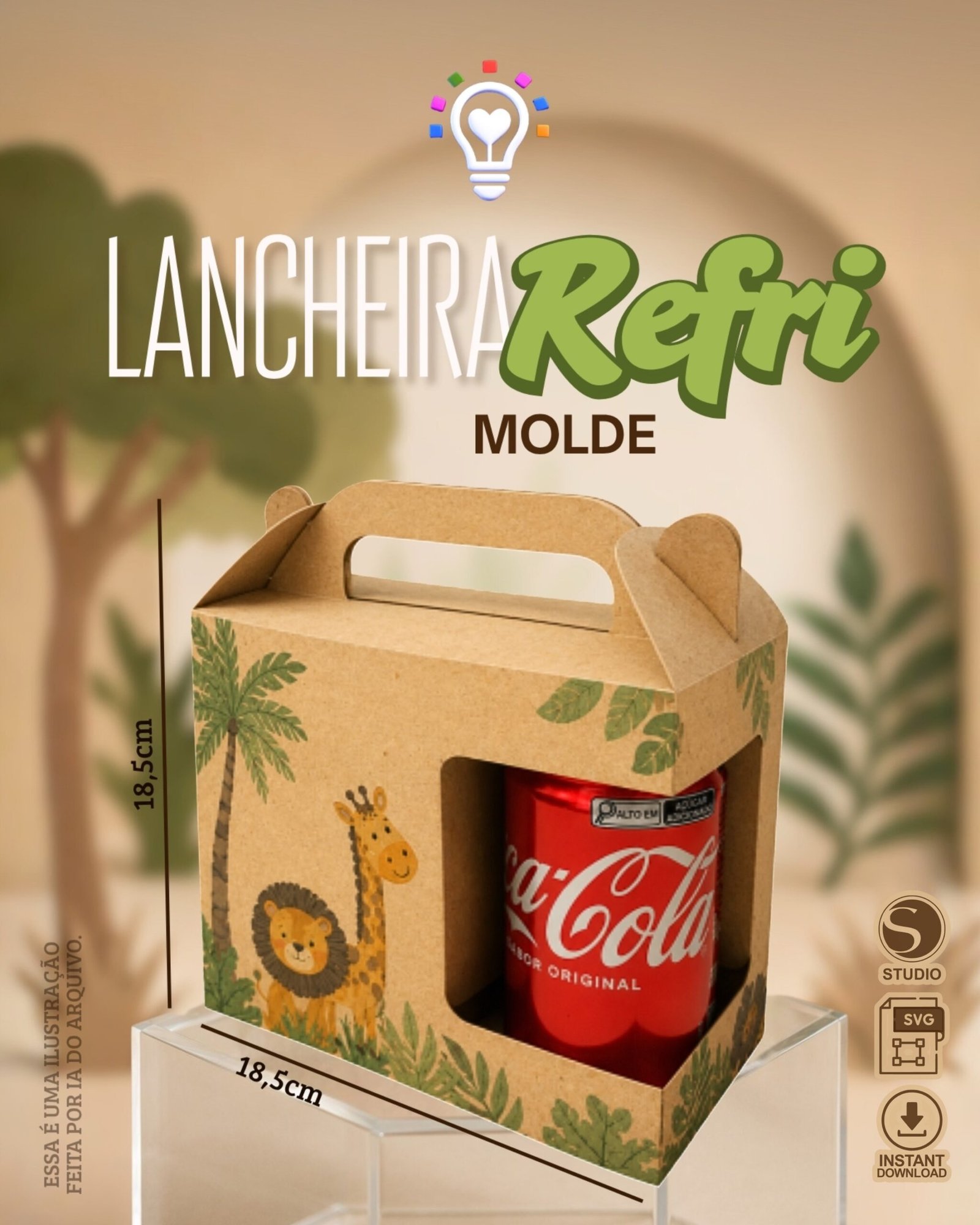112 - LANCHEIRA REFRIGERANTE Molde Lancheira Refri - Arquivo Digital - Imagem 1