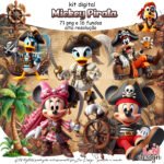 Kit Digital Mickey Pirata