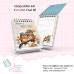 Arquivo Digital Capas e Miolo A5 Pautado Couple Owl 1