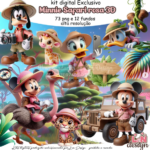 Kit Digital Minnie Safari Rosa