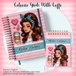 Arquivo Digital Caderno Pautado A5+Bloquinho A6 - Coleção Girls With Coffe N5