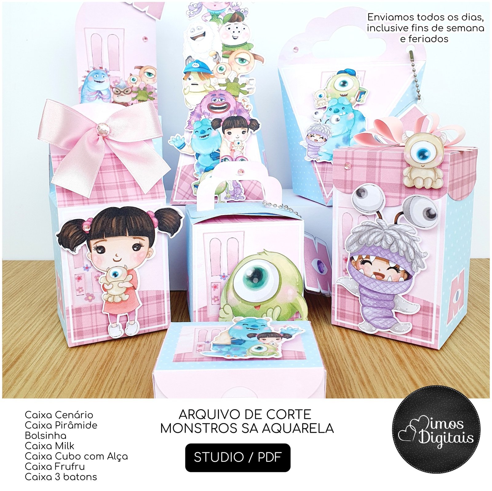 16 - MONSTROS S A AQUARELA Arquivo de Corte Kit Festa MONSTROS S A AQUARELA - Imagem 1