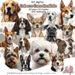 Kit Digital Cabeça Cães Realista