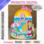 Topo de Bolo - Barbie - Arquivo Digital