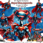 Kit Digital Super Homem aquarela