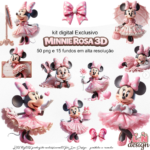 Kit Digital Minnie Rosa 3D