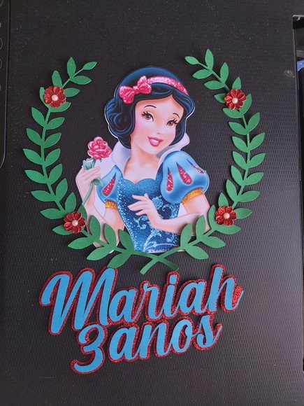 18 - Topo Branca de neve -1 Topo de Bolo - Branca de Neve - Arquivo Digital - Imagem 1
