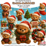 Kit Digital Urso de Natal