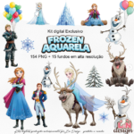 Kit Digital Frozen Aquarela