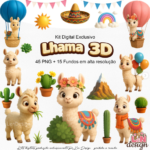 Kit Digital Lhama 3D