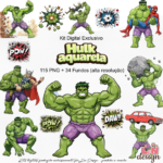 Kit Digital Hulk Aquarela