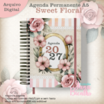 Agenda Sweet Floral Permanente 2027 - Arquivo Digital
