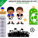 Arquivo de Corte Topo de Bolo Futebol Menino com Bola 2