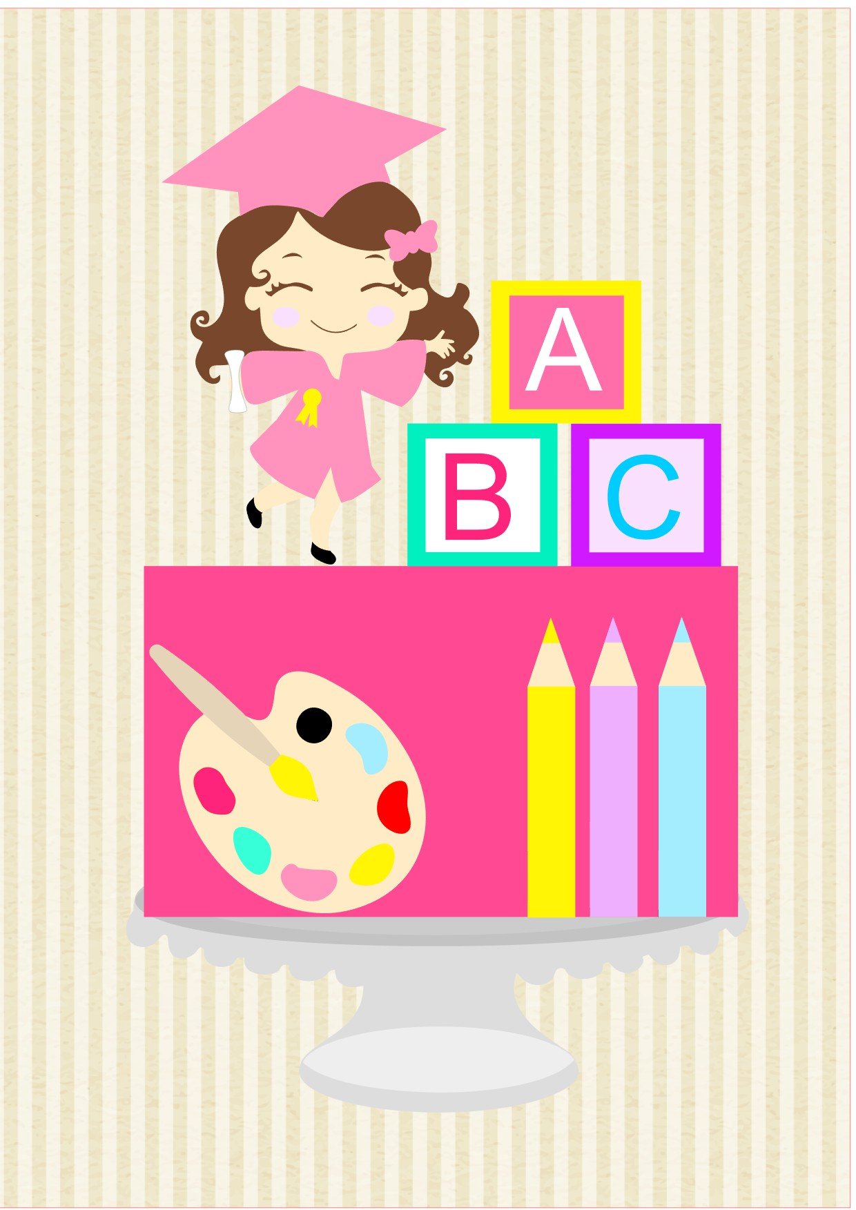 2 - Topo de Bolo ABC - Formatura Topo de Bolo - ABC - Arquivo Digital - Imagem 1