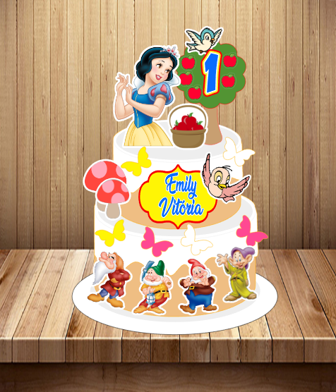 20 - topo Branca de Neve 1 Topo de Bolo - Branca de Neve - Arquivo Digital - Imagem 1