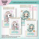 Arquivo Digital Caderno Para Colorir Sereia Cute – COLEGIAL e A5