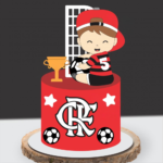 Topo de Bolo - Futebol Menino Flamengo - Arquivo Digital