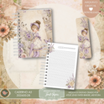 Arquivo Digital Caderno Menina Lilás Vintage A5