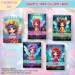 Arquivo Digital Caderno para colorir Fadas