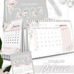 Kit Calendários 2027 de Mesa A5 A6 e Calendário Marca Página Believe - Arquivo Digital