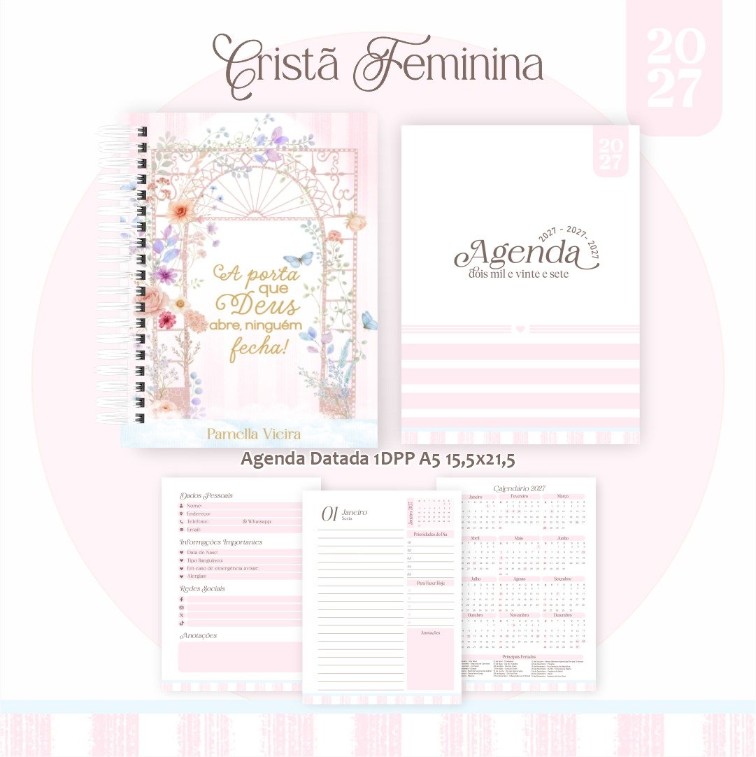 3) COLEÇÃO FEMININA Agenda Cristã Feminina 2027 - Arquivo Digital - Imagem 1