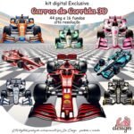 Kit Digital Carros De Corrida 3D