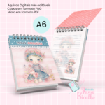 Arquivo Digital Capas e Miolos Bloquinho Pautado A6 Cute