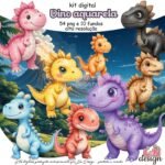 Kit Digital Dino Aquarela