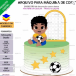Arquivo de Corte Topo de Bolo Futebol Menino Copa