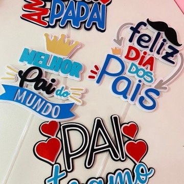 4 TOPO DE BOLO DIA DOS PAIS Arquivo De Corte 4 Topos de Bolo Dia dos Pais - Imagem 1