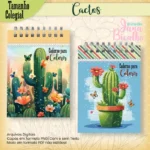 Arquivo Digital Caderno Colegial Para Colorir Cactos