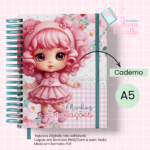 Arquivo Digital Caderno Pautado A5 Boneca