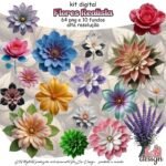 Kit Digital Flores Realistas