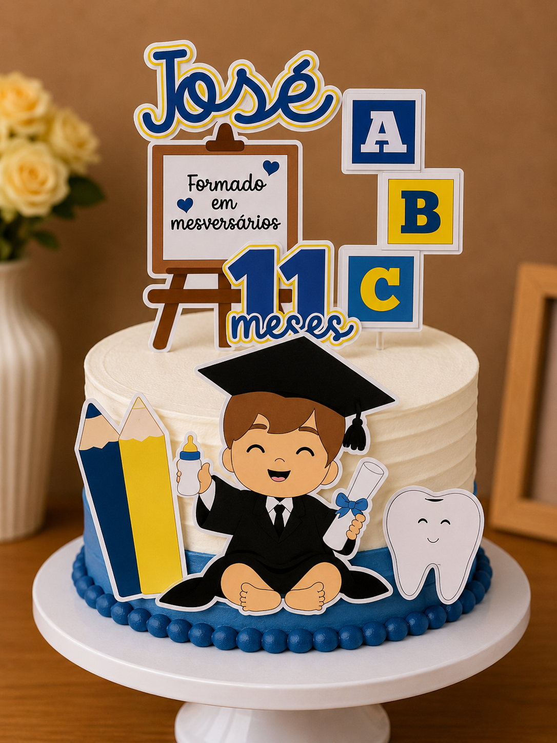 46 - Topo de Bolo ABC - Formatura Mesversário Topo de Bolo - ABC - Arquivo Digital - Imagem 1