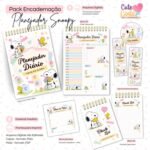 Pack Planejador Snoopy - Bloco Decorado A5 + Checklist A6 + Extras - Arquivo Digital