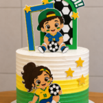 Topo de Bolo - Vai Brasil Menino e Menina - Arquivo Digital