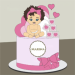 Topo de Bolo - Merversário Rosa - Arquivo Digital