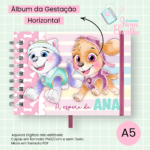 Arquivo Digital Álbum da Gestação Horizontal Patrulha Canina Candy Menina